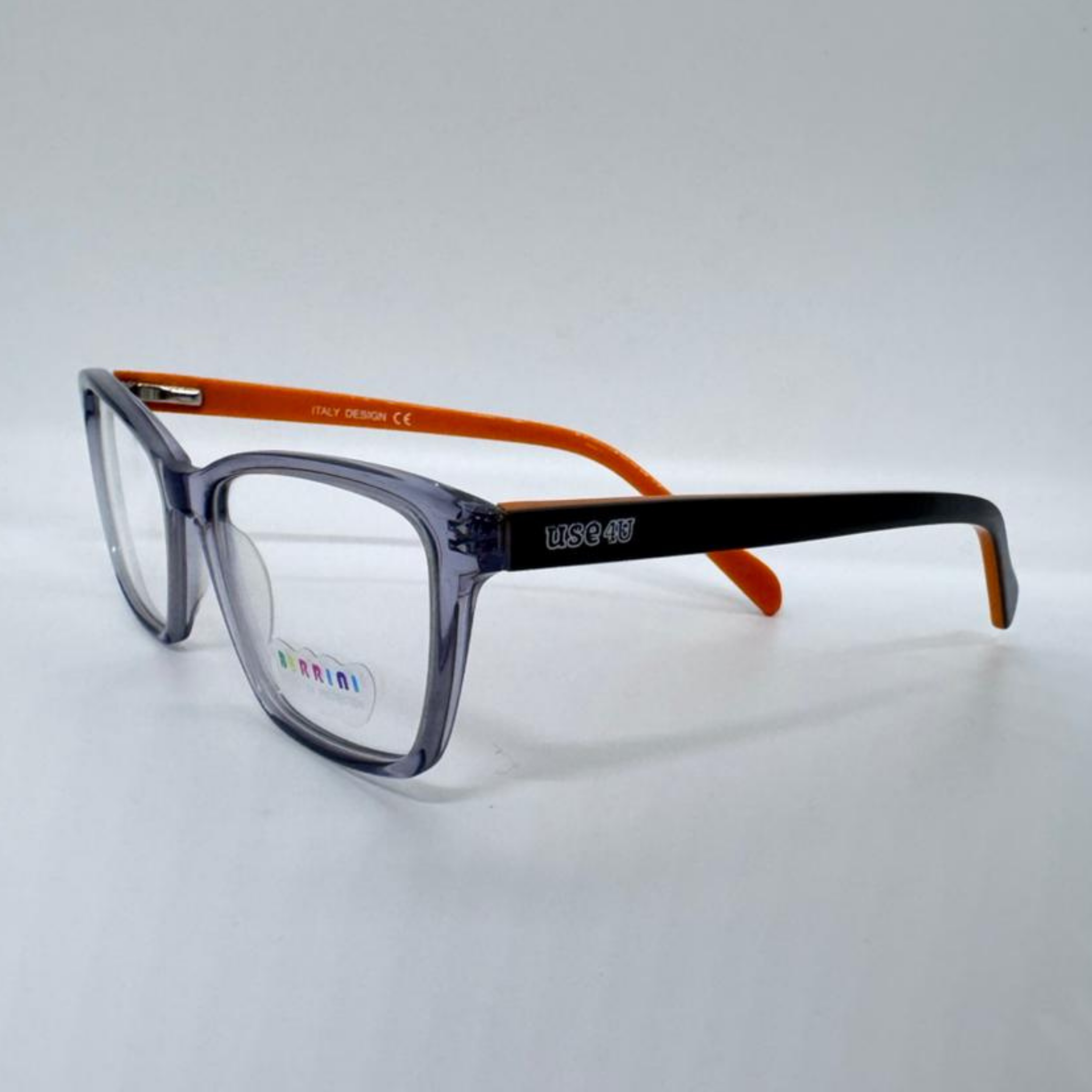 Armação | Cinza clear + laranja