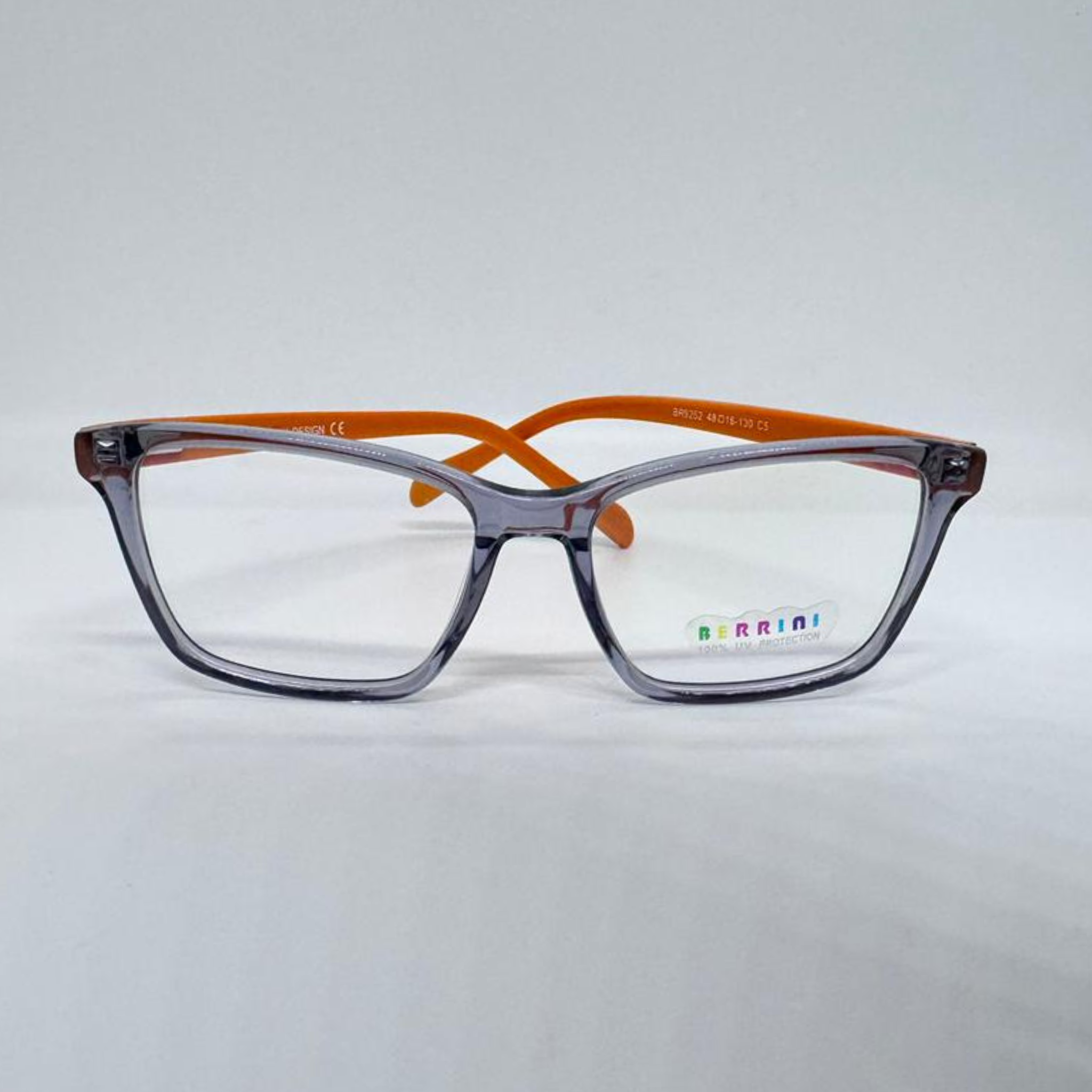 Armação | Cinza clear + laranja